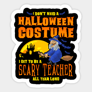 Scary Teacher Halloween Costume Funny Sticker